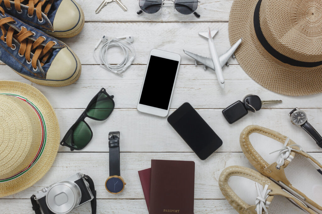 traveling essentials with power bank