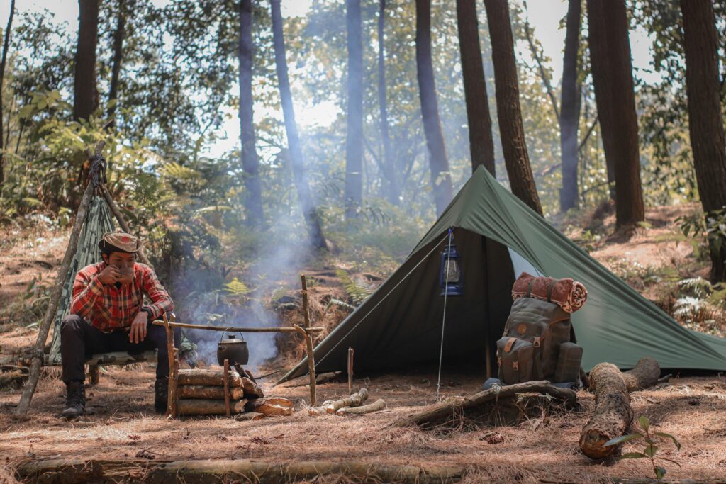 man camping outdoor