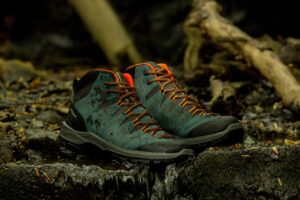 waterproof sneakers on rocks